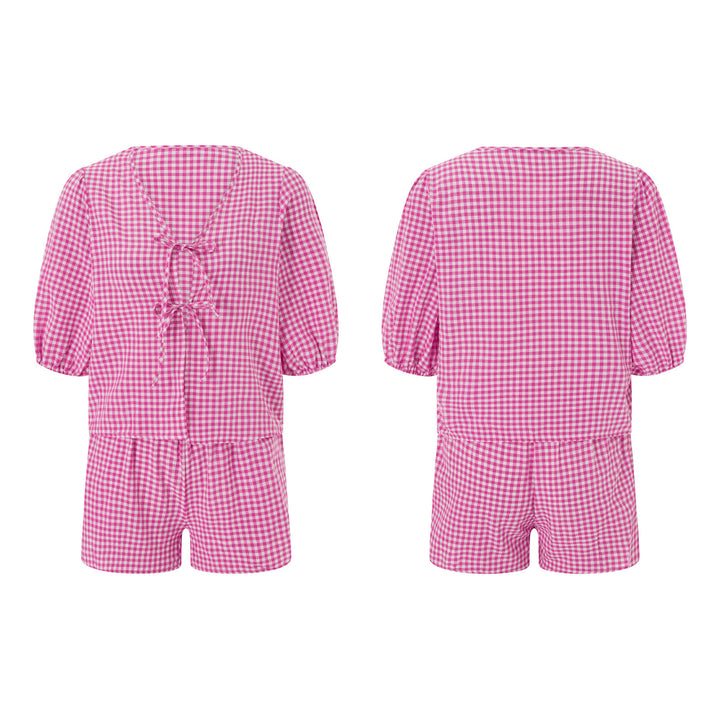Damen kariertes Freizeit-Set Drune