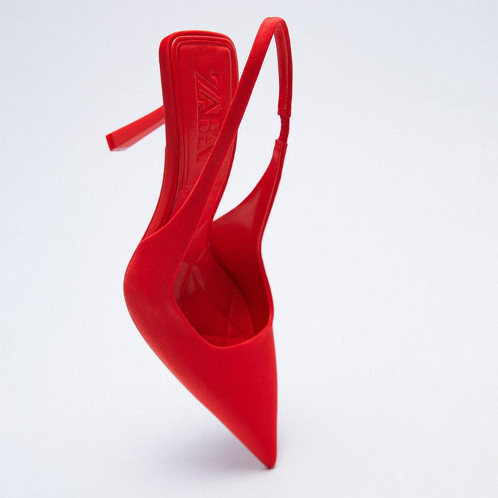 Damen elegante Slingback-Pumps mit spitzem Zehenbereich und hohem Absatz Drune