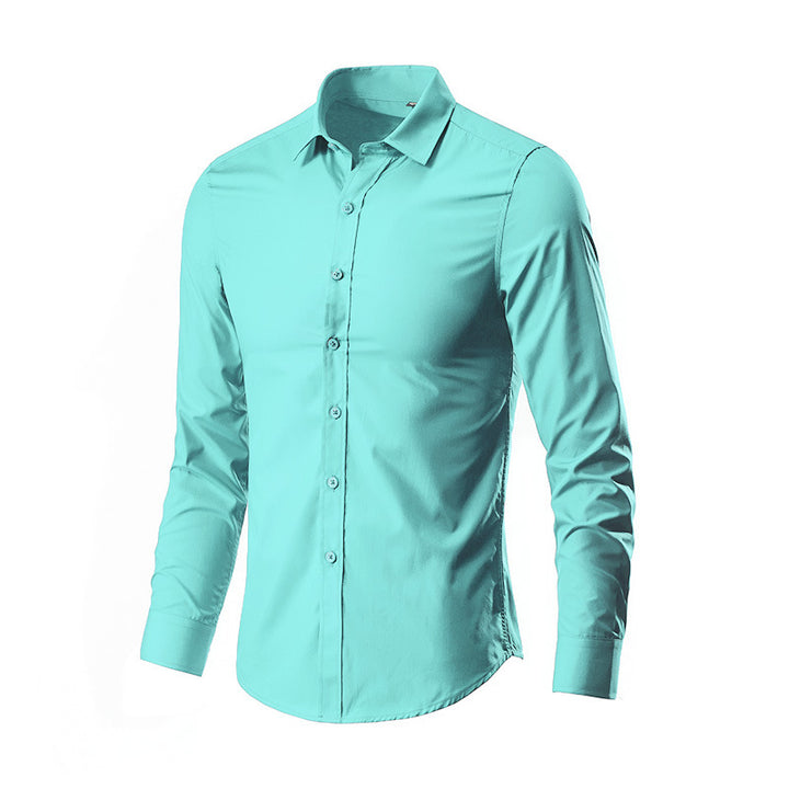 Herren nan Slim-Fit Businesshemd aus Stretch-Baumwollmix mit Kentkragen Drune