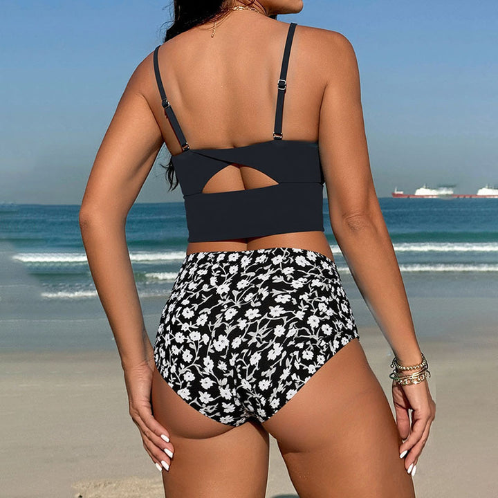 Damen Bikini-Set mit hoch geschnittenem Höschen und elegantem Top Drune