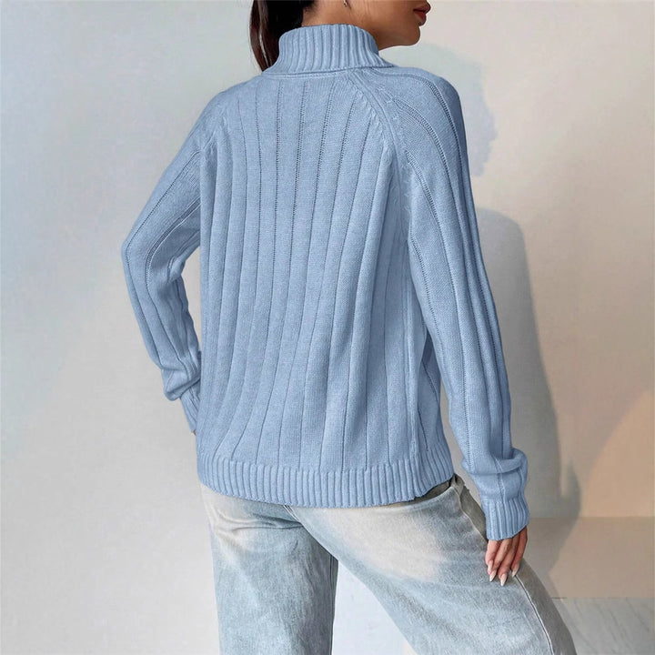 Damen Strickpullover mit hohem Kragen Drune