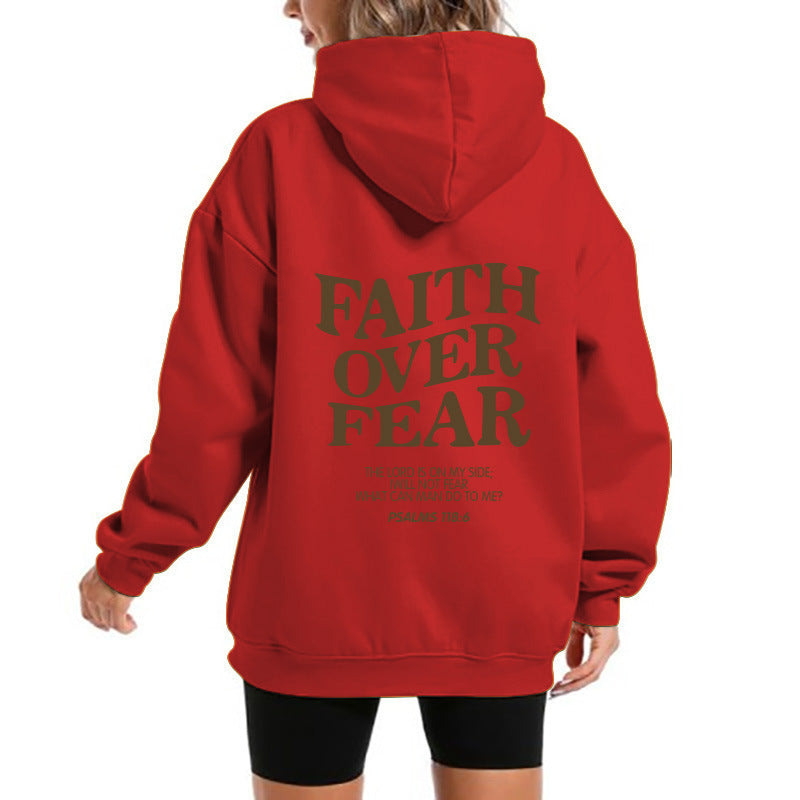 Damen Kapuzensweater mit motivierendem Schriftzug und bequemem Schnitt Drune