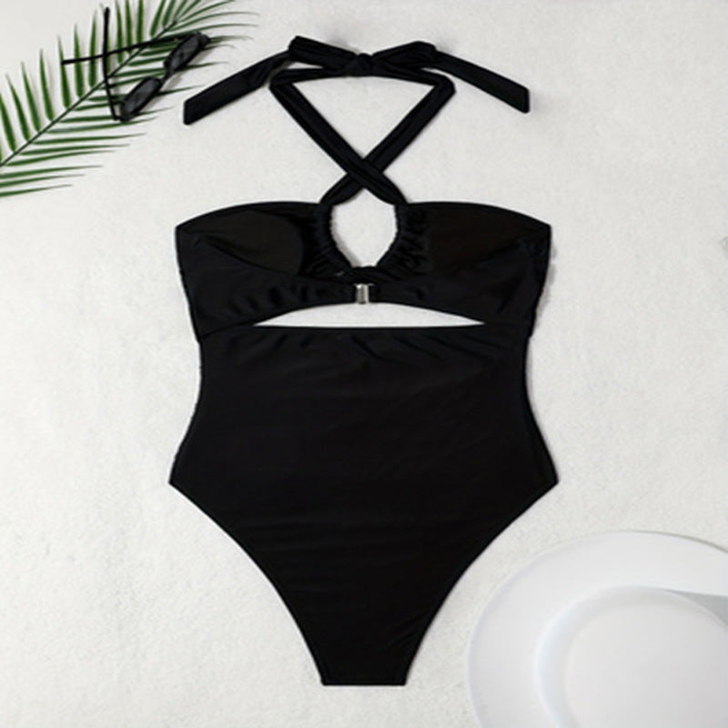 Damen Eleganter Einteiler Badeanzug mit Cut-Out-Details Drune