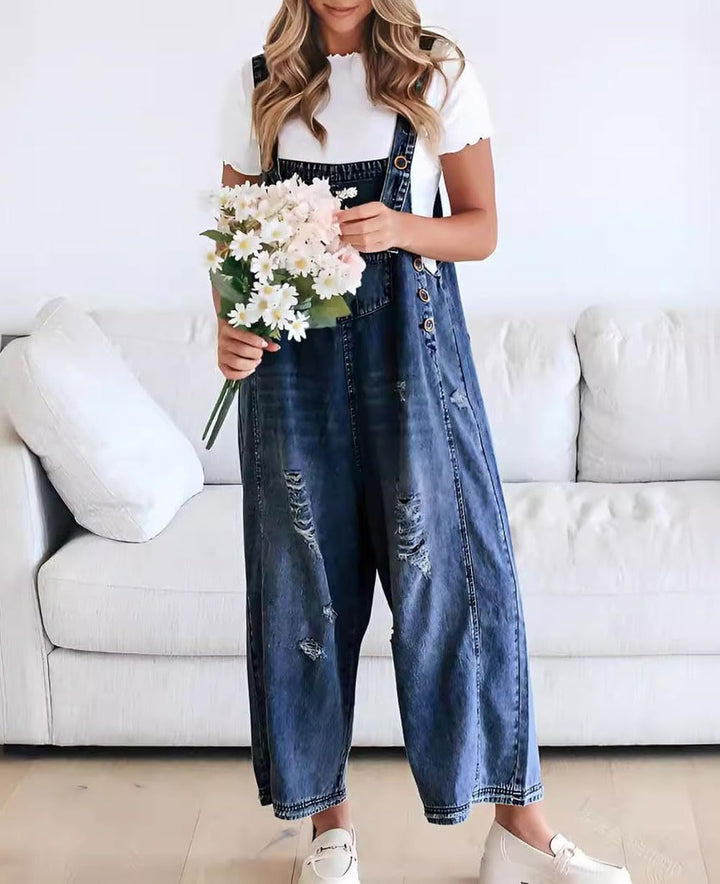 Femme Relaxed Fit Denim Latzhose Drune