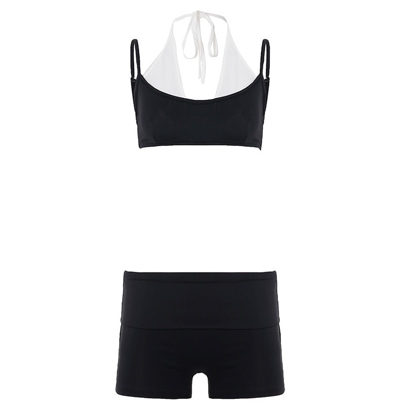 Damen Sportlicher Bikini mit hoch sitzender Shorts und verstellbaren Trägern Drune