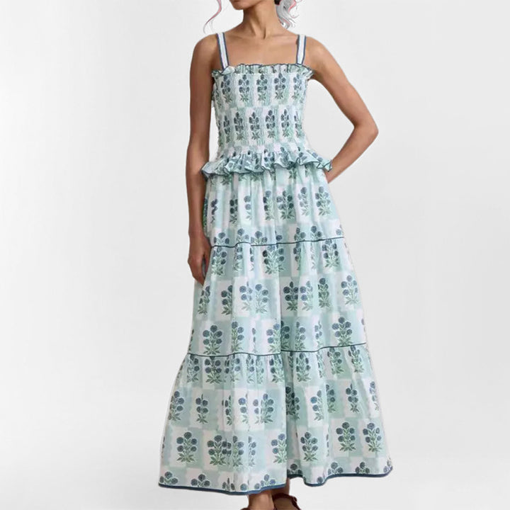 Damen maxikleid mit raffiniertem Blütenmuster Drune