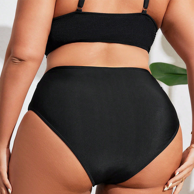 Damen Hochgeschnittene Bikinihose mit gekreuztem Design Drune