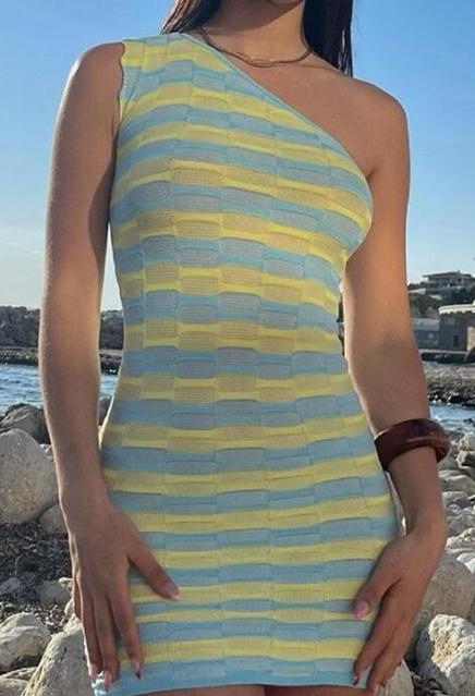 Damen asymmetrisches Top mit kreativem Muster Drune
