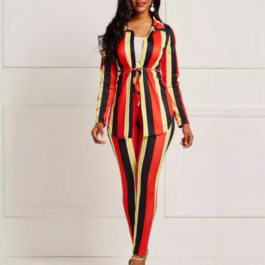 Damen Bunte und figurbetonte Lounge-Kombination Drune