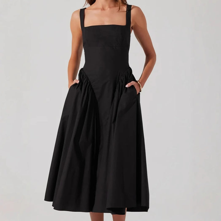 Damen Midi-Kleid mit weitem Rock Drune