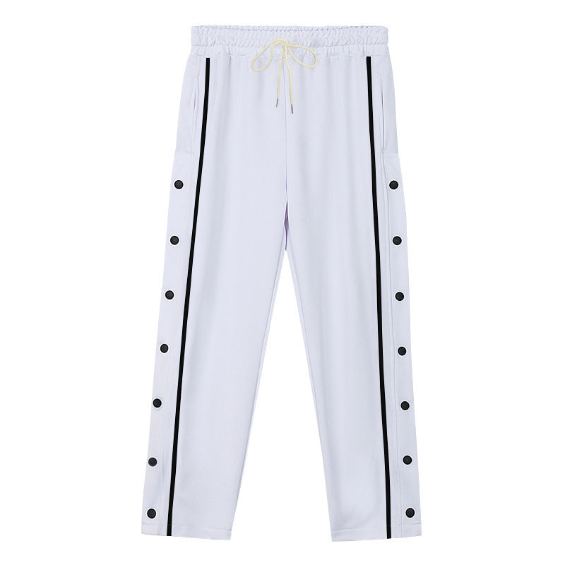 Unisex nan leichte Sport-Trainingshose mit Druckknopfleiste und elastischem Kordelbund Drune