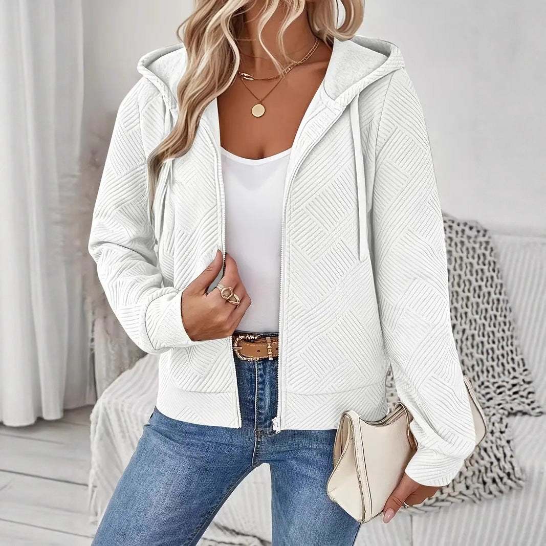 Damen Sportliche Kapuzenjacke mit strukturiertem Design und praktischen Taschen Drune