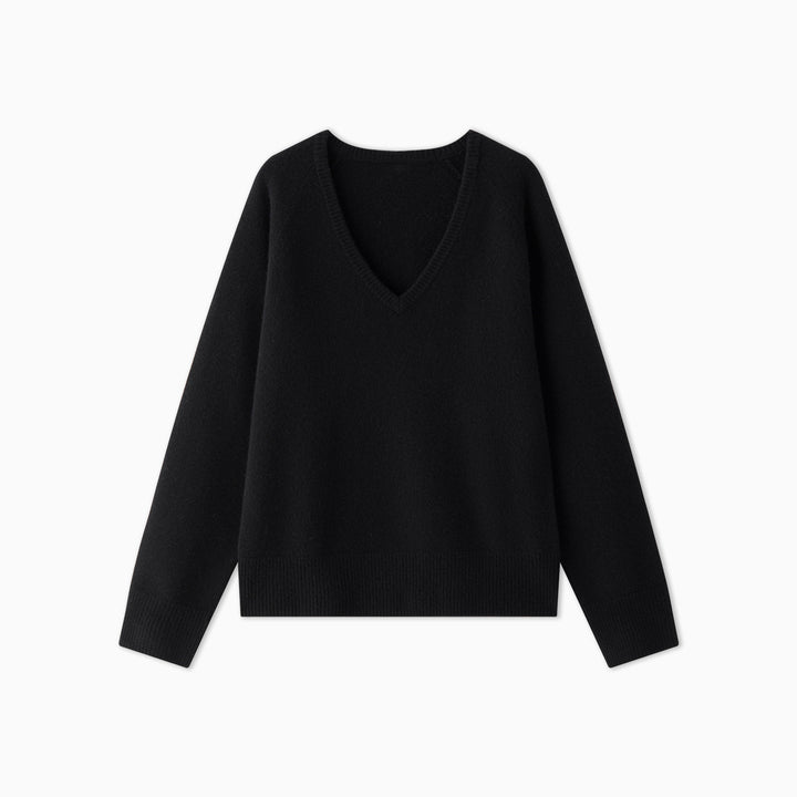 Damen Kuscheliger V-Ausschnitt Pullover Drune