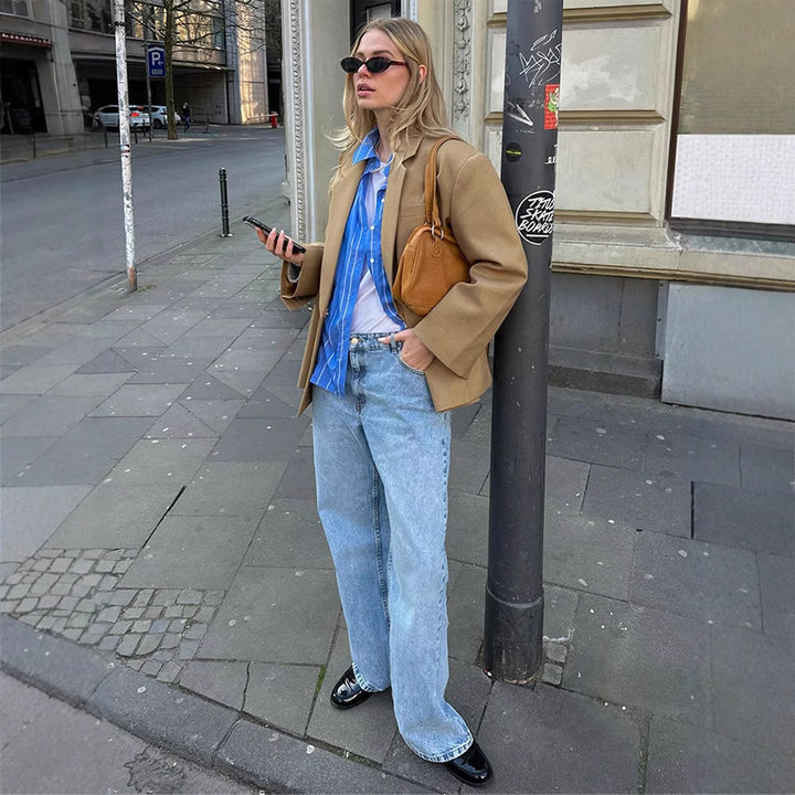 Damen oversized Blazerjacke mit modernem Schnitt Drune