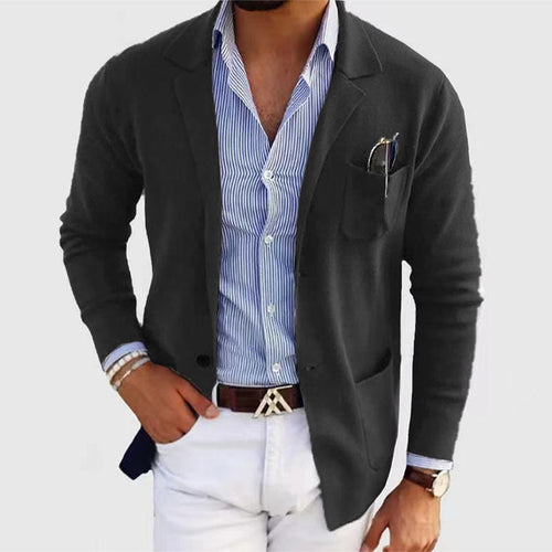 Herren sportlicher Strickblazer mit feiner Struktur und praktischen Taschen Drune