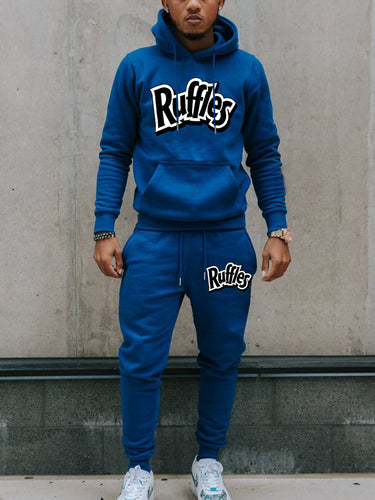 Herren gemütlicher Hoodie und Jogginghose Set mit auffälligem Logo Drune