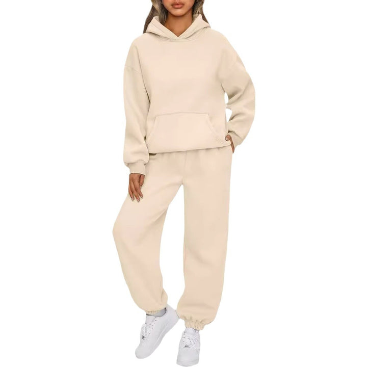 Damen nan Oversized Hoodie- und Jogginghose-Set aus weicher Baumwollmischung Drune