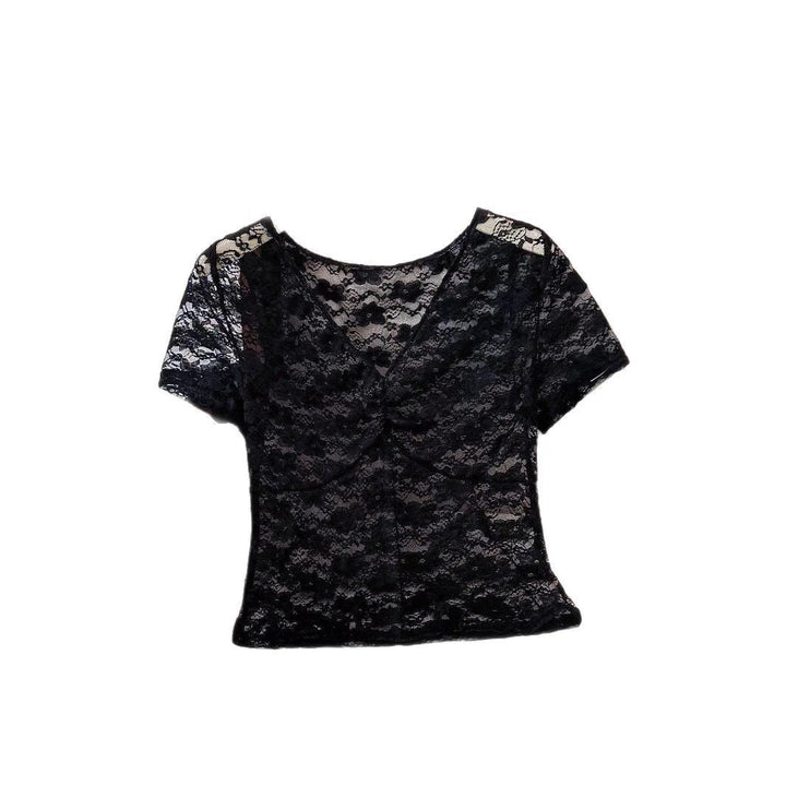 Drune – Feminines Damen-Spitzentop, mit Dekorativen Rüschendetails
