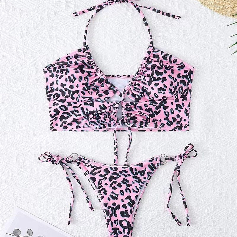 Damen Bikini-Set mit aufregendem Leopardenmuster und verstellbaren Trägern Drune