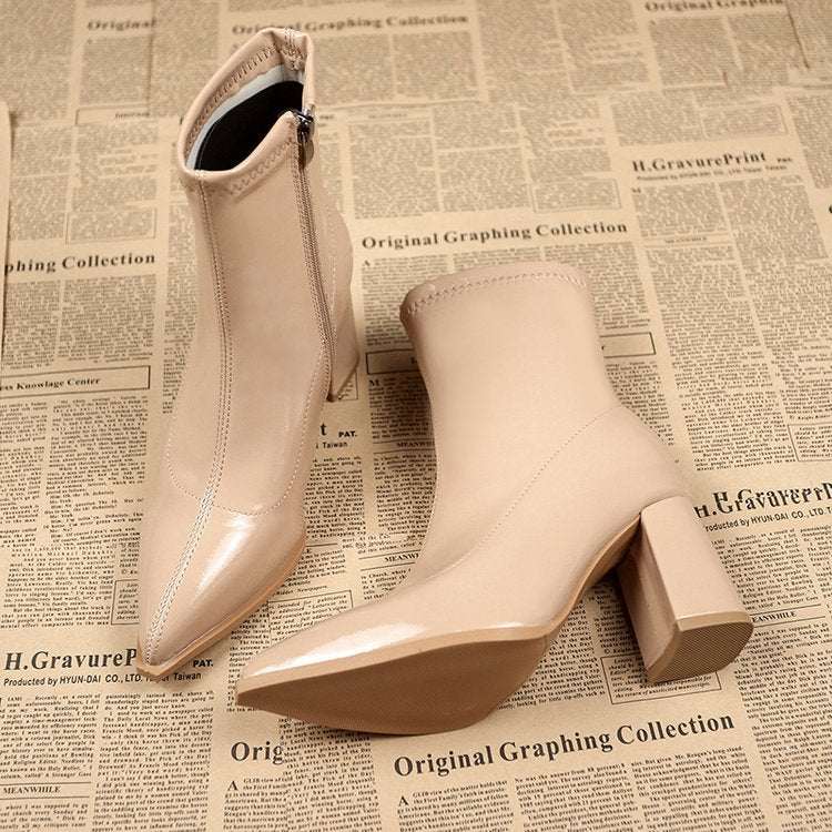 Drune | Lackleder Stiefeletten Mit Blockabsatz