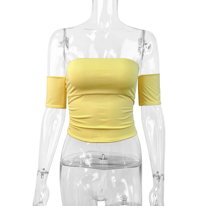 Damen Off-Shoulder Bluse aus elastischem Material mit figurformendem Schnitt Drune