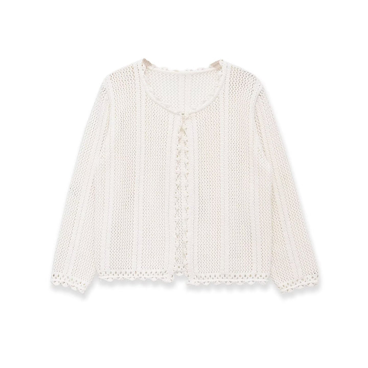 Damen luftige Strickjacke mit feinen Details und romantischem Design Drune