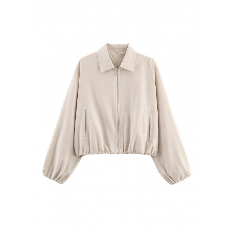 Damen cropped Steppjacke mit elastischen Bündchen und praktischen Taschen Drune