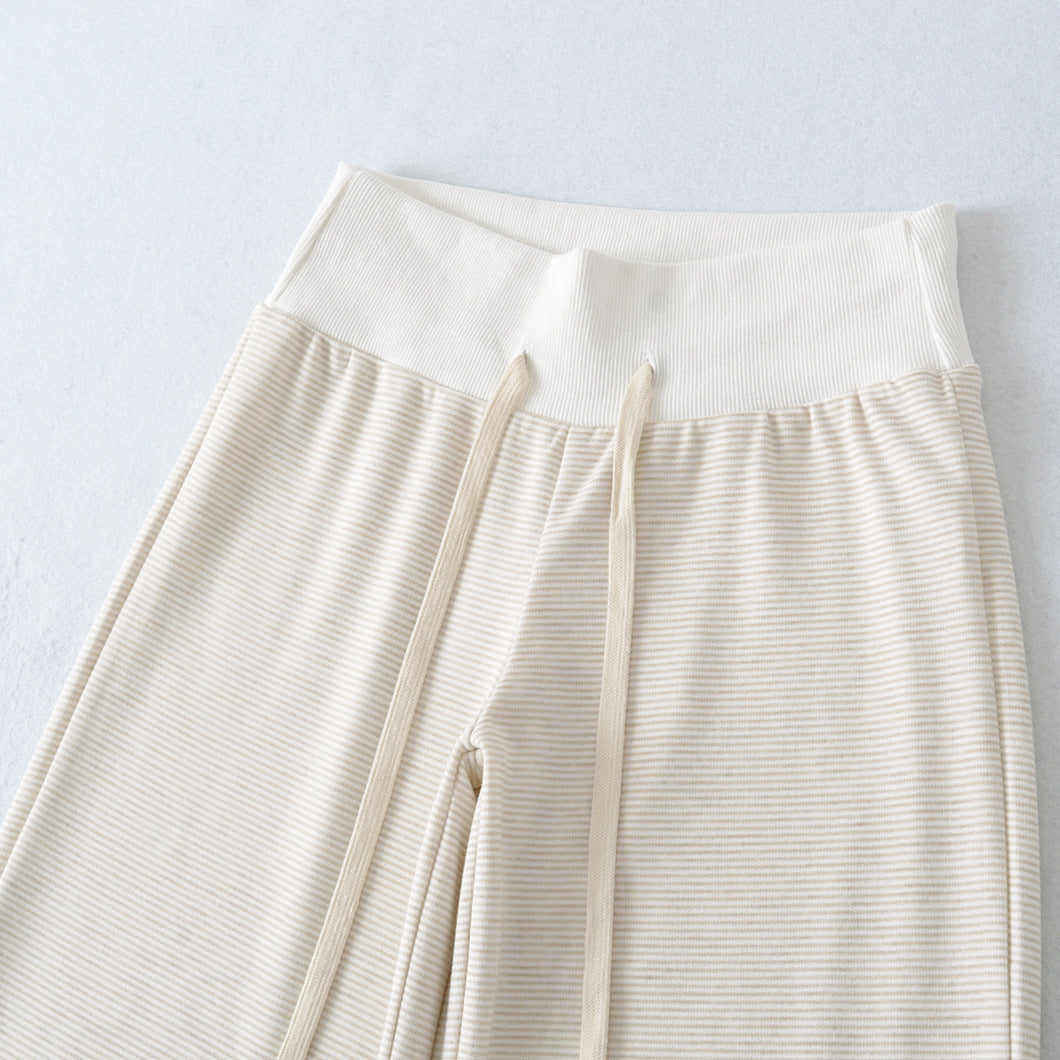 Damen weite Loungehose mit elastischem Bund und Kordelzug Drune