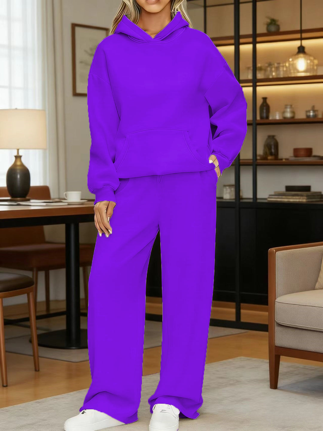 Damen nan kuscheliges Oversize Hoodie und weite Jogginghose Set Drune