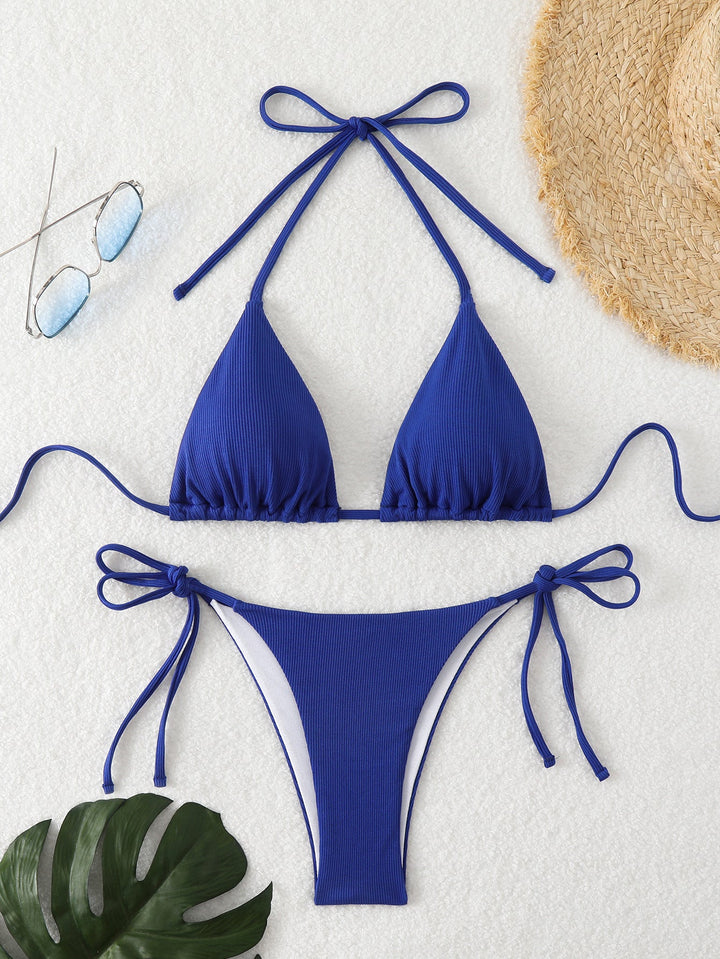 Damen Triangel-Bikini mit verstellbaren Riemen und raffinierten Details Drune