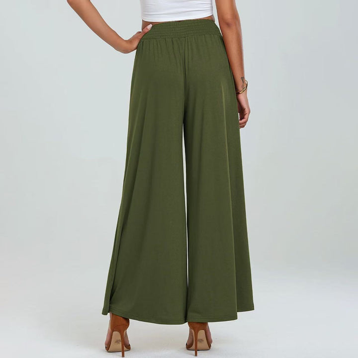 Damen weit geschnittene Sommerhose mit elastischem Bund und praktischen Taschen Drune