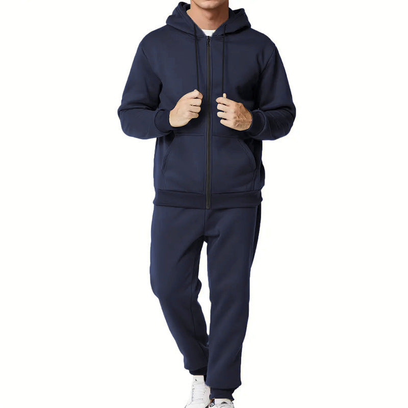 Herren nan zweiteiliges Zip-Hoodie und schmal zulaufende Jogginghose aus French Terry Drune