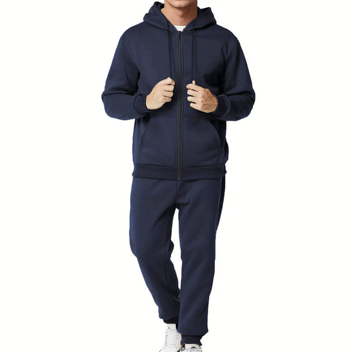 Herren nan zweiteiliges Zip-Hoodie und schmal zulaufende Jogginghose aus French Terry Drune