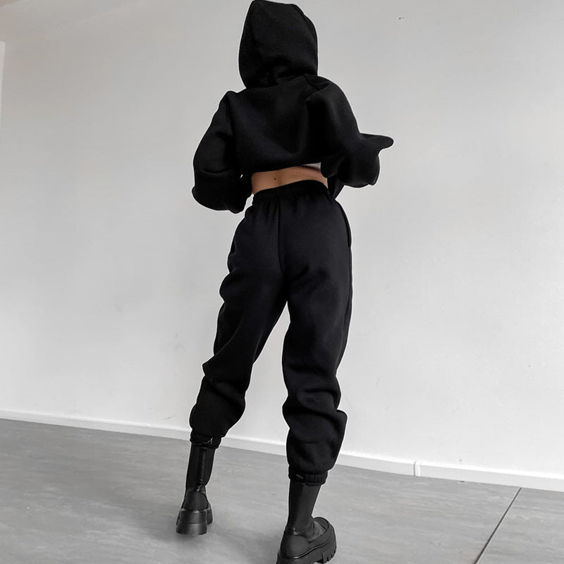 Damen lässiges Sweatset mit lockerer Passform und elastischem Bund Drune