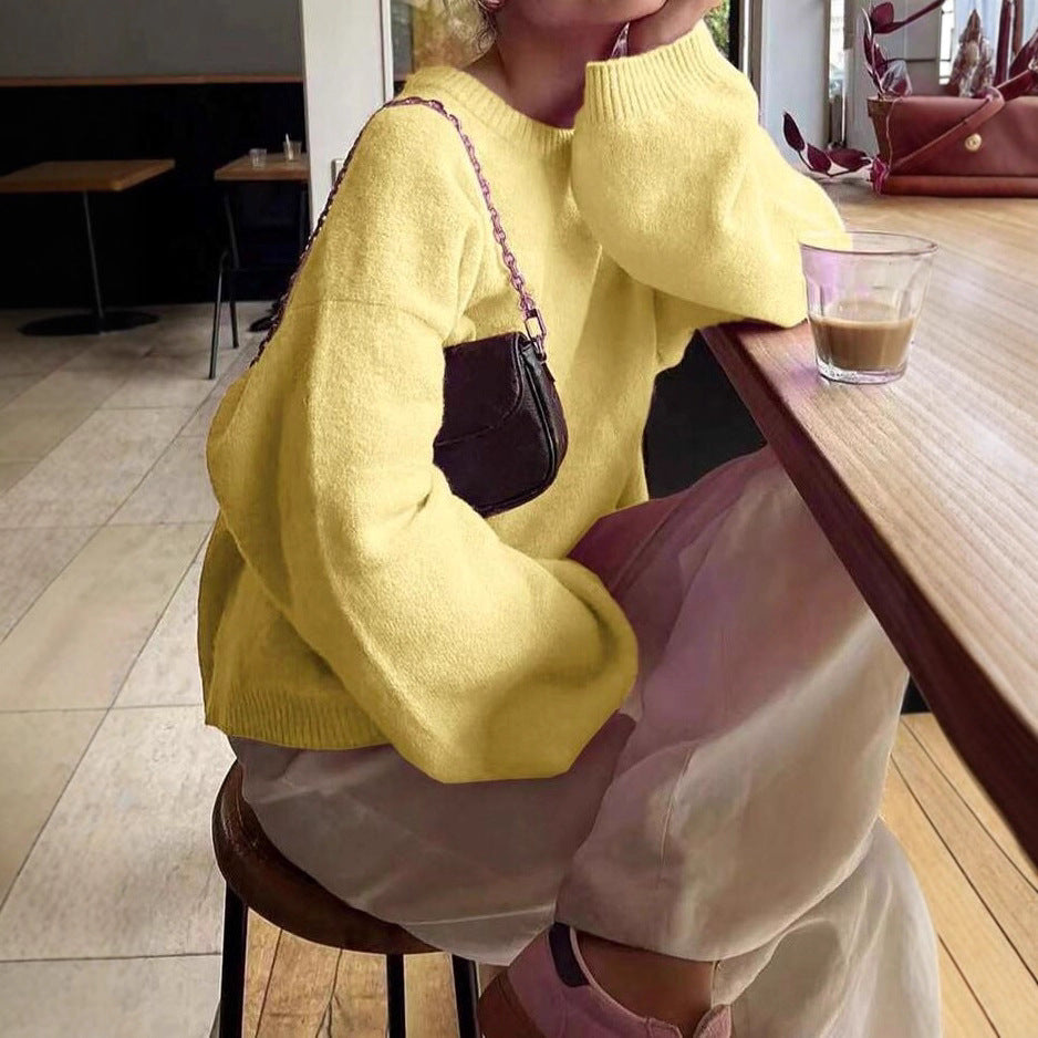 Damen Weicher Oversized-Pullover aus hochwertiger Wolle Drune