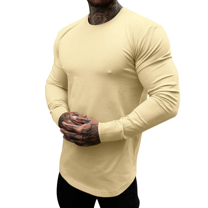Herren Langarmshirt aus weichem, elastischem Baumwollmix mit Rundhalsausschnitt Drune