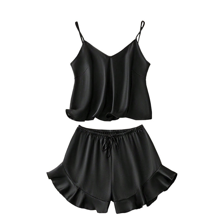 Damen Schlafanzug-Set aus satinähnlichem Material mit Zara-Design Drune