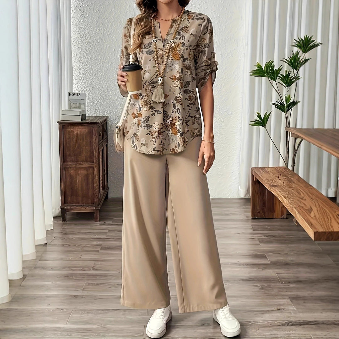 Damen Hemdbluse mit floralem Muster Drune
