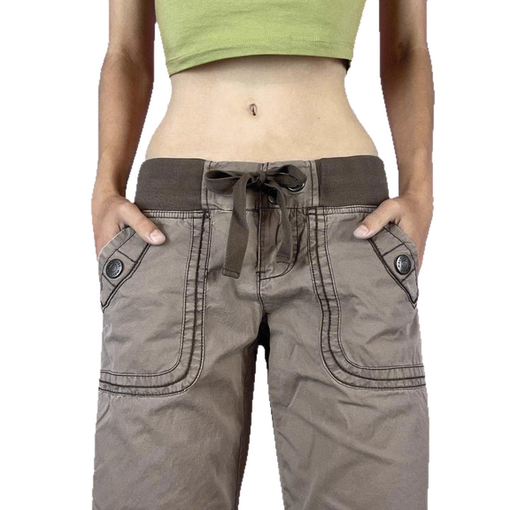 Damen lässige Flared Jeanshose mit hohem Bund und weitem Bein Drune