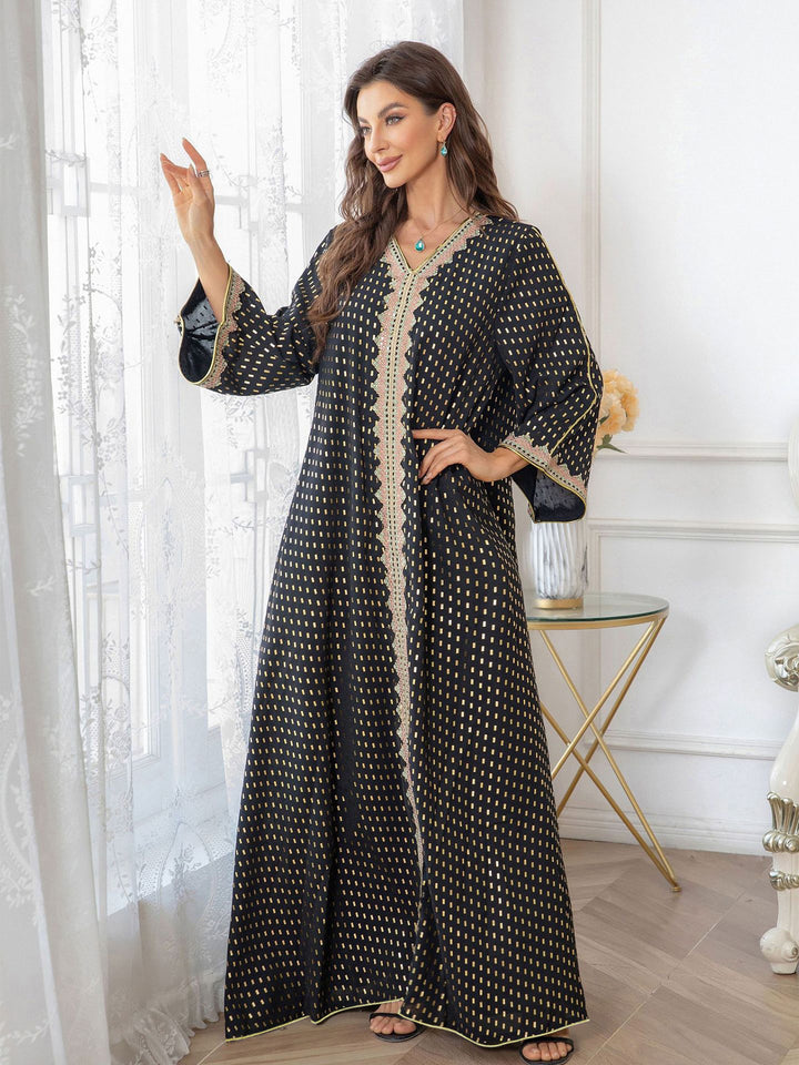 Damen Kaftankleid mit eleganter Schnürung und ärmellosem Design Drune