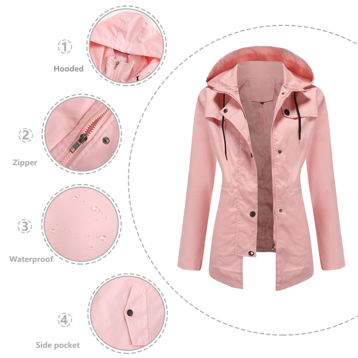 Damen wetterfeste Freizeitjacke mit verstellbarer Kapuze Drune