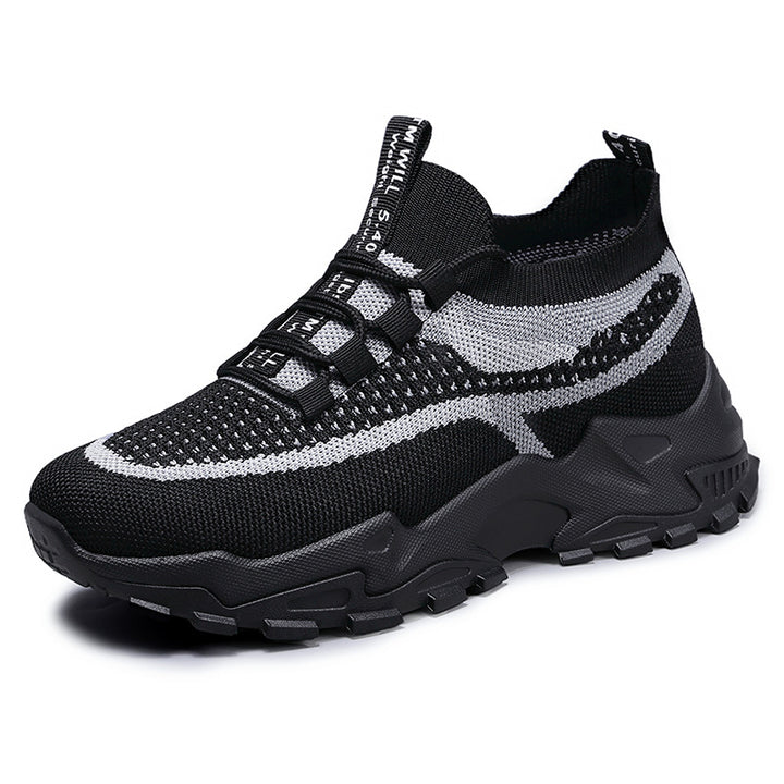 Herren nan gestrickter Sockensneaker mit elastischem Schlupfdesign und profiliertem Trail-Plateau Drune