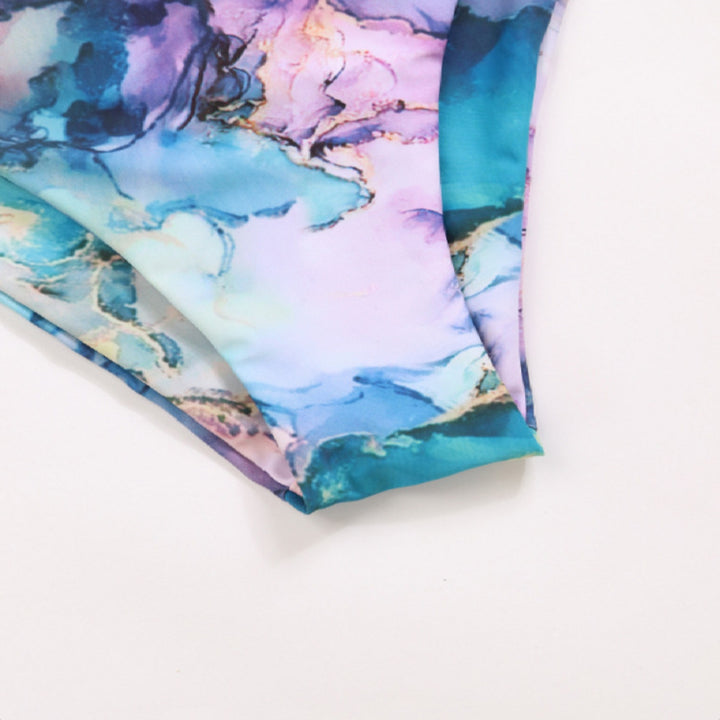 Damen Bikini-Set mit gekreuztem Oberteil und floralen Details Drune