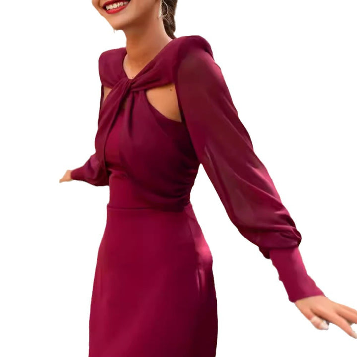 Damen Elegantes Chiffonkleid mit Cut-Out-Details Drune