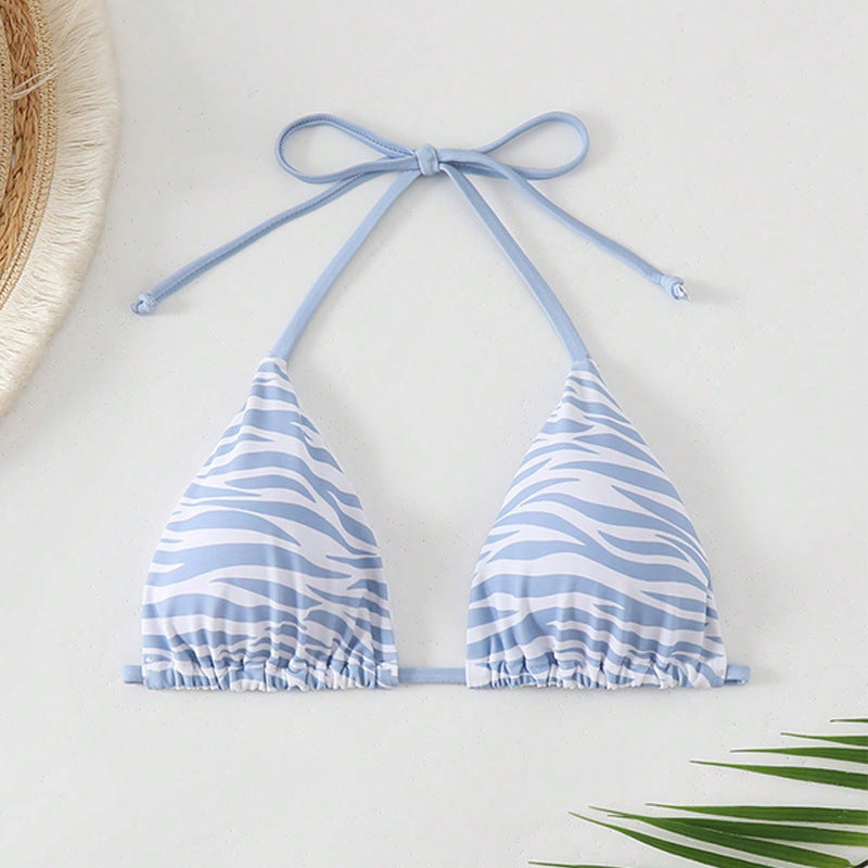 Damen Triangel-Bikini mit verstellbaren Trägern und einzigartigem Wellenmuster Drune