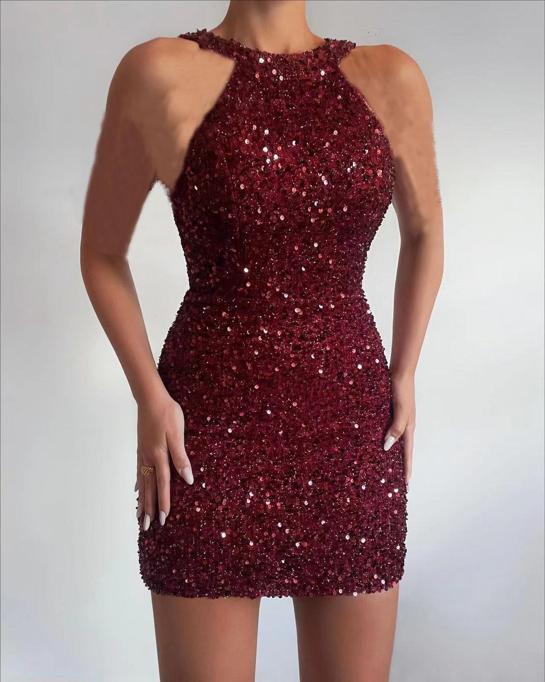 Damen Glitzerndes Partykleid Drune