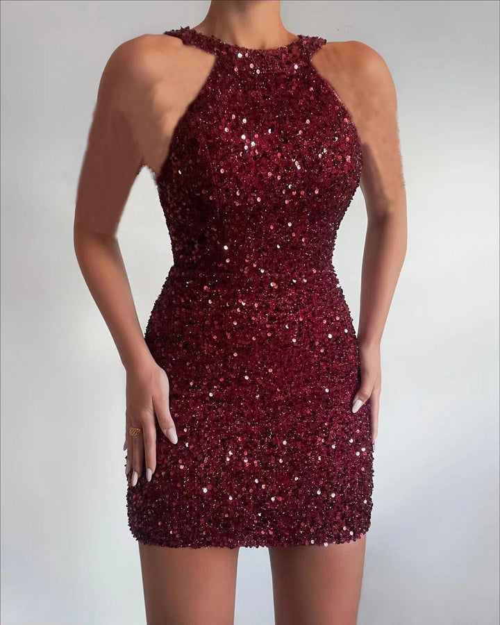 Damen Glitzerndes Partykleid Drune