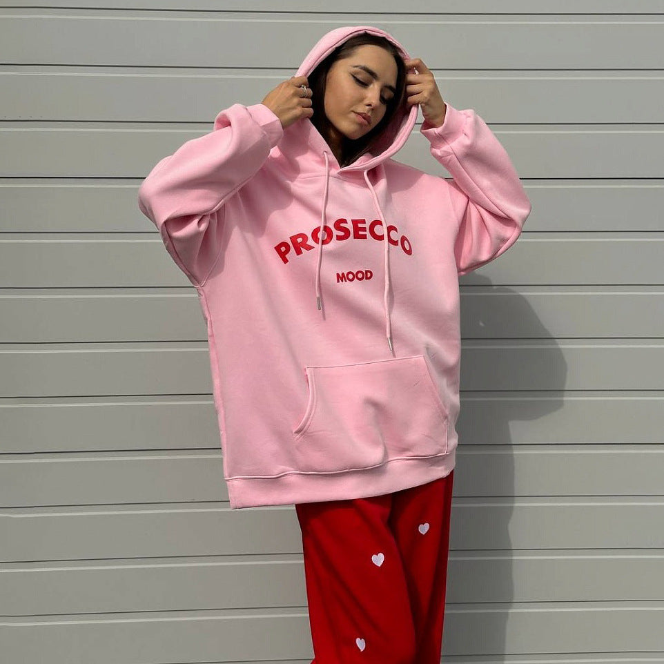 Damen Oversized Kapuzenpullover mit auffälligem Design und weichem Innenfutter Drune
