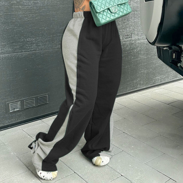 Damen lässige Sporthose mit farbigen seitlichen Einsätzen und elastischem Bund Drune
