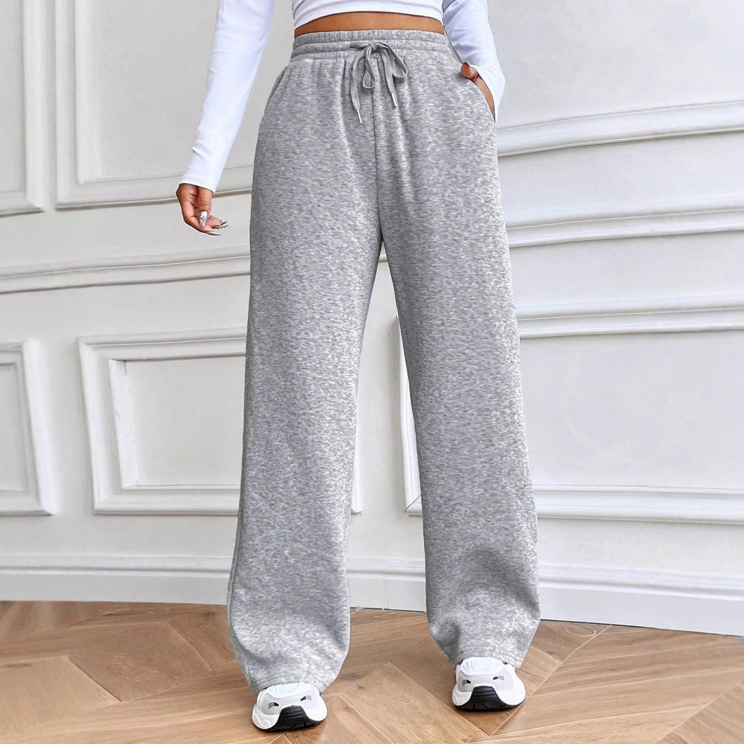 Damen bequeme Freizeithose mit weitem Schnitt und elastischem Bund Drune